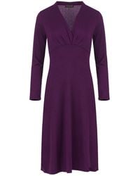 Conquista - Long Sleeve Empire Line Knit Style Dress - Lyst