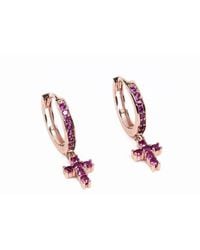Addicted - Aphrodite Cross Stud Earrings - Lyst