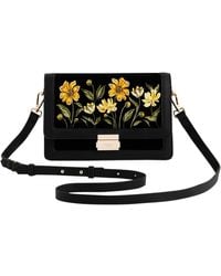 Fable England - Botanical Velvet Embroidered Foldover Bag - Lyst