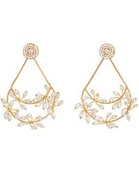 Meraki by Rashmi Bajaj - Belle De Perla Plated Chandelier Earrings With Pearls - Lyst