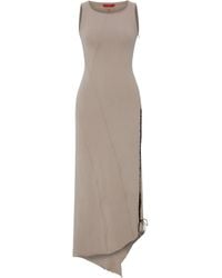 Pcfg - Neutrals Cotton Long Dress With Slit Detail - Lyst