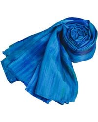 Silk and Bears - Emerald Brushstroke Silk Scarf – Hand-Dyed Mulberry Silk Shawl - Lyst