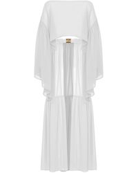 ANTONINIAS - Comely Chiffon Two Piece Beach Cover Up With Ruffles In - Lyst