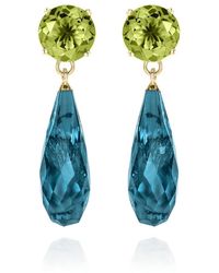 Augustine Jewels - Topaz & Peridot Drop Earrings - Lyst