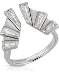 Glamrocks Jewelry - Sunray Ring Rhodium - Lyst