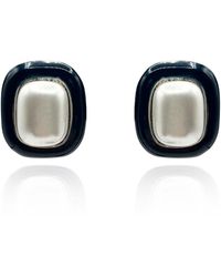 Michael Nash Jewelry - Belle Enamel And Pearl Clip On Earrings - Lyst