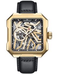 Heritor - Campbell Leather-band Skeleton Watch - Lyst