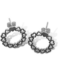 FV Jewellery - Love Goes Round Circle Of Hearts Petite Studs - Lyst
