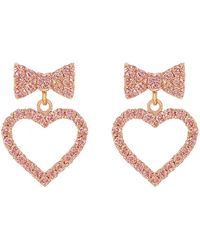 Maison De Gala - Bow & Heart Pavé Earrings - Lyst