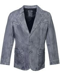 Zasta Studio - Acid Tones X Leather Blazer - Lyst