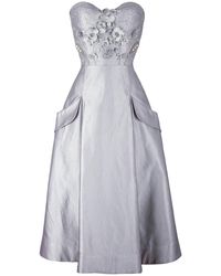 Rua & Rua - Silk Corset Bustier Dress With Embroidery And Embellishment Of Crystals - Lyst