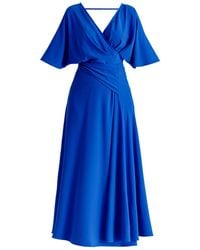 Paisie - Flare Sleeves Maxi Wrap Dress - Lyst