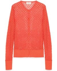 Peraluna - Addison Openwork Knit Cardigan - Lyst