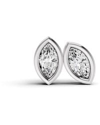 SEREIA OFFICIAL - 14K Studs 0.75 Carat Marquise Bezel Solitaire - Lyst