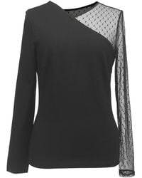 Smart and Joy - Asymmetric Milano And Tulle Top - Lyst