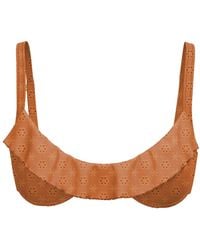 Blackbough Swim - Makayla Frilled Underwire Top Caramel Eyelet - Lyst