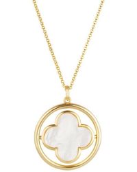 Lulu B London - Clover Large Swivel Long Necklace With Mother Of Pearl - Lyst
