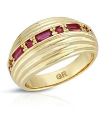 Glamrocks Jewelry - Inner Light Dome Ring- Ruby - Lyst