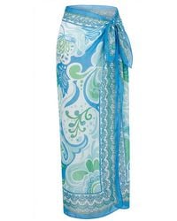 LOVEIST STORE - Azure Viscose Sarong Pareo - Lyst