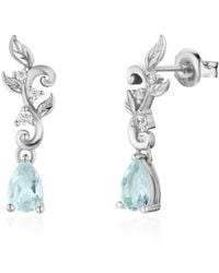 Azura Jewelry New York - Leafy Cascades Sky Topaz Earrings Vermeil - Lyst