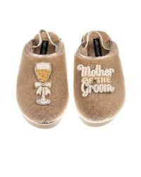 Laines London - Neutrals Flatform Cloud Closed Toe Slippers With Mother Of The Groom Brooches - Lyst
