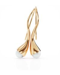 Linda Fiore - Bella Vermeil Dangle Earrings With Large Freshwater Pearls - Lyst