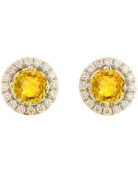 Juvetti - Floret Earrings Set With Sapphire & Diamond - Lyst