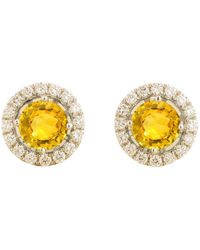 Juvetti - Floret Earrings Set With Sapphire & Diamond - Lyst