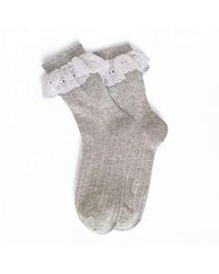 HIGH HEEL JUNGLE by KATHRYN EISMAN - Bobby Lace Frill Trim Cotton Bobby Socks - Lyst