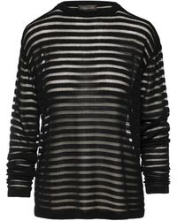 Conquista - Knit Top With Semi Sheer Stripes - Lyst