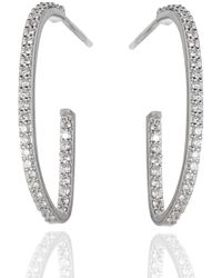 Kaizarin - Diamond Hoop Earrings - Lyst