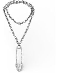Jagged Halo Jewelry - Safety Pin Pendant Long Chain Necklace - Lyst