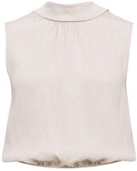 SÉLONE - Selis Scarf-Tie Top Stone - Lyst