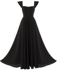 Sanctumum - Apex Maxi Dress With Sailor Collar Straps And Open Back - Lyst