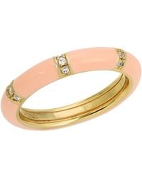 Leeada Jewelry - Lamill Enamel Stacking Ring Peony - Lyst