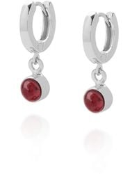 Nellou Jewellery - Gem Hoop Birthstone Earrings January Sterling - Lyst