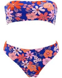 Aulala Paris - Summer Blossom Reversible Bandeau Bikini - Lyst