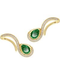 Arte Madrid - Sierra Pavé Contour Climber Earrings - Lyst