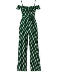 Yumi' - Spot Bardot Jumpsuit - Lyst