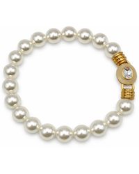Michael Nash Jewelry - Caroline Pearl Resin Necklace With Crystal Faceted Stone Clasp - Lyst