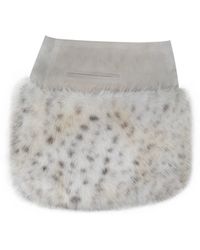Miss Circle New York - Neutrals Sariah Tan Suede Cheetah Low-Waisted Micro Skirt - Lyst