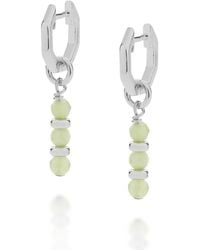 Nellou Jewellery - Linear Huggie Birthstone Earrings May Sterling - Lyst