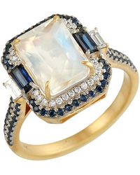 Artisan - Moonstone, Sapphire & Diamond Cocktail Ring - Lyst
