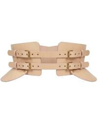 Haute Cuir - Neutrals Nude Peplum Maia Corset Belt - Lyst