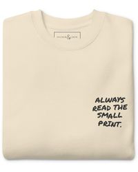 Anchor and Crew - Neutrals Natural Small Print Annotations Organic Cotton Sweatshirt - Lyst