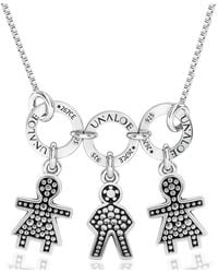 Unaloe - Sterling Necklace With Three Baby Star Charms Representing Two Girls And One Boy - Lyst