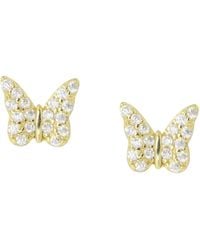 KAMARIA - Butterfly Stud Earrings With Crystals - Lyst