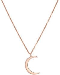 Posh Totty Designs - Rose Gold Plated Crescent Moon Necklace - Lyst