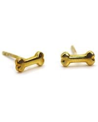 VicStoneNYC Fine Jewelry - Dog Bone Sterling Vermeil Earrings - Lyst