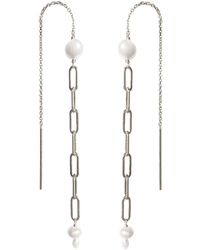 Astor & Orion - Mae Paperclip Pearl Threaders Sterling - Lyst